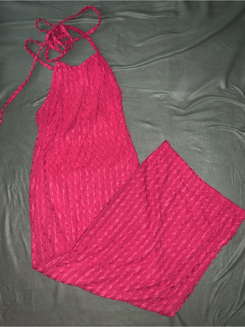 Fuchsia Halter Maxi Dress